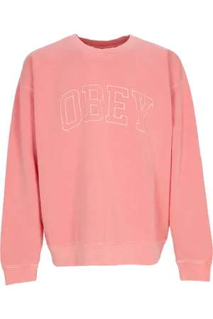Obey Sweatshirt leger a col rond pour hommes Pigment Collegiate Extra Heavy Crew Fleece Pigment Shell Rose