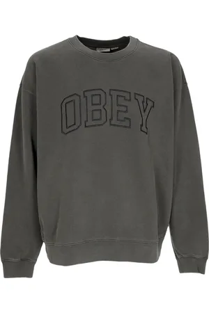 Obey Sweatshirt leger a col rond pour hommes Pigment Collegiate Extra Heavy Crew Fleece Pigment Pirate Noir