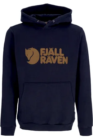 Fjällräven Sweat a capuche avec logo pour hommes, bleu marine fonce