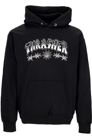 Thrasher Sweat a capuche en fil de fer barbele pour hommes, noir