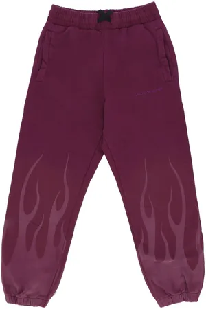 Vision Of Super Pantalon de survetement polaire pour hommes Pantalon flammes corrosives Vin de raisin