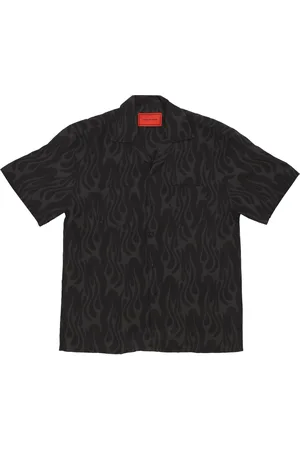 Vision Of Super Chemise a manches courtes pour hommes Flames Aop Shirt Noir