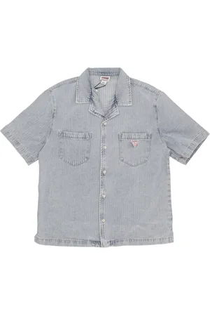 Guess Chemise a manches courtes pour hommes Go Herringbone Denim Shirt
