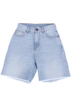 Vision Of Super Jean court pour homme, short en jean enduit, Denim bleu