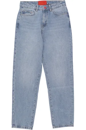 Vision Of Super Jeans Homme Imprime Flammes Et Logo Jeans Denim Bleu