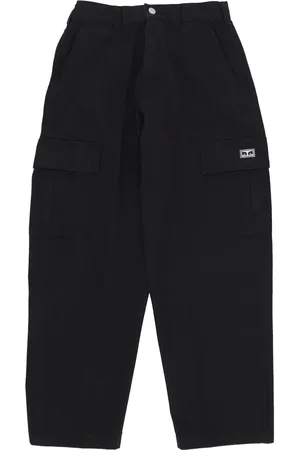 Obey Bigwig Baggy Twill Cargo Pant Pantalon long noir pour hommes