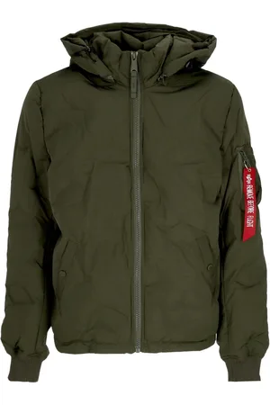 Alpha Industries Doudoune a capuche avec logo pour homme Olive fonce