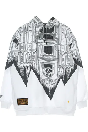 DOLLY NOIRE Bench Sweat a capuche surdimensionne Duomo pour homme Blanc/gris