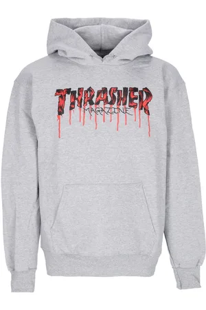 Thrasher Sweat a capuche Blood Drip pour hommes, acier clair/rouge