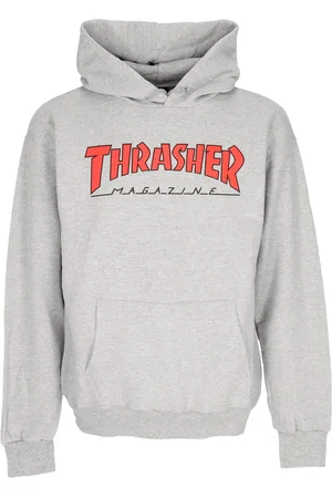 Thrasher Sweat a capuche pour hommes Outlined Hoodie Light Steel/rouge