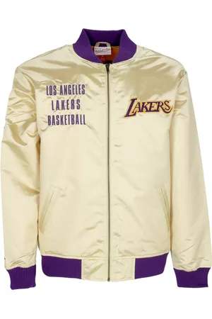Mitchell & Ness Blouson Bomber Homme Nba Team Og 2.0 Veste Legere En Satin Vintage Logo Loslak Or