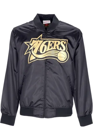 Mitchell & Ness Veste NBA Big Face 4.0 Satin pour hommes Hardwood Classics Phi76e Noir/couleurs originales de l
