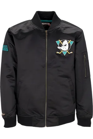 Mitchell & Ness Blouson Bomber Homme NHL Lightweight Satin Bomber Anaduc Noir