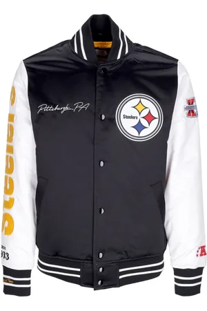 Mitchell & Ness Blouson Bomber Homme Nfl Team Origins Varsity Satin Jacket Pitste Noir/blanc