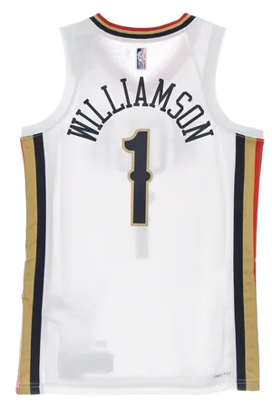 Nike Debardeur de basket-ball pour hommes Nba Dri Fit Swingman Jersey City Edition 21 No 1 Zion Williamson Neopel blanc/club or