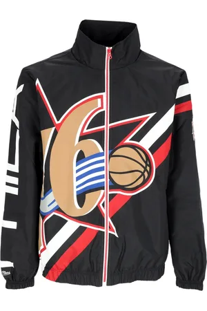 Mitchell & Ness Coupe-vent pour hommes Nba Exploded Logo Warm Up Jacket Hardwood Classics Phi76e Noir