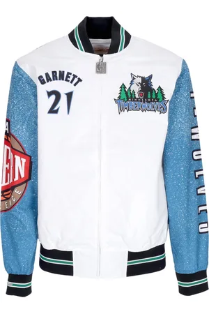 Mitchell & Ness Blouson Bomber Homme NBA Burst Warm Up Jacket No 21 Kevin Garnett Mintim