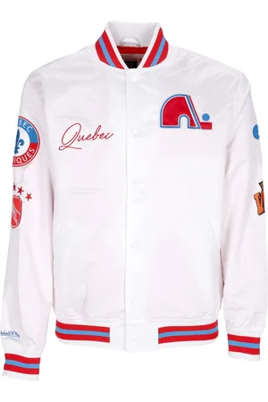 Mitchell & Ness Blouson Bomber Homme Nhl Hometown Lw Satin Jacket Quenor Blanc