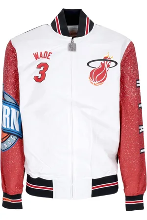 Mitchell & Ness Blouson Bomber Homme Nba Burst Warm Up Jacket No 3 Dwyane Wade Miahea Multi/blanc