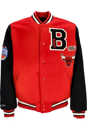 Mitchell & Ness Veste universitaire pour hommes NBA Team Legacy Varsity Jacket Chibul Rouge/noir