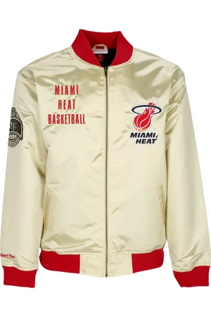 Mitchell & Ness Blouson Bomber Homme Nba Team Og 2.0 Veste Legere En Satin Vintage Logo Miahea Or