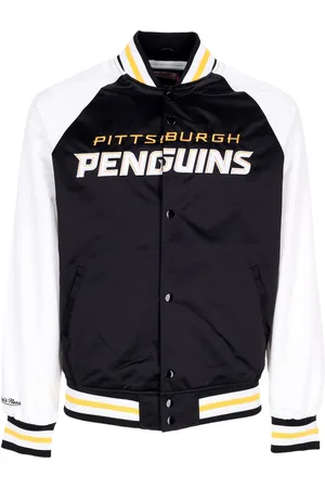Mitchell & Ness Blouson Bomber Homme NHL Primetime Lw Satin Jacket Pitpen Noir