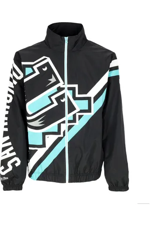 Mitchell & Ness Coupe-vent NBA Exploded Logo Warm Up Jacket pour hommes Hardwood Classics Saaspu