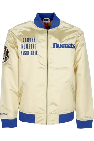 Mitchell & Ness Blouson Bomber Homme Nba Team Og 2.0 Veste Legere En Satin Vintage Logo Dennug Or