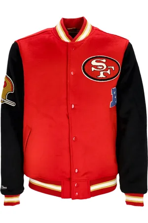 Mitchell & Ness College Jacket Veste universitaire NFL Team Legacy pour hommes Saf49e Rouge/noir