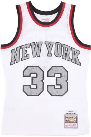 Mitchell & Ness Debardeur de basket-ball pour hommes NBA Cracked Cement Swingman Jersey Hardwood Classics No 33 Patrick Ewing Neykni