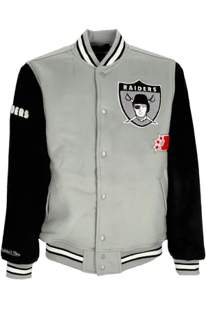 Mitchell & Ness College Jacket Veste universitaire NFL Team Legacy pour hommes Oakrai Noir/argent