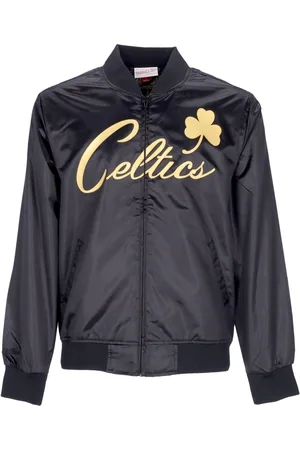 Mitchell & Ness Veste NBA Big Face 4.0 Satin pour hommes Hardwood Classics Boscel Noir/couleurs originales de l