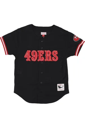 Mitchell & Ness Veste Nfl On The Clock en maille boutonnee sur le devant pour hommes Saf49e noir