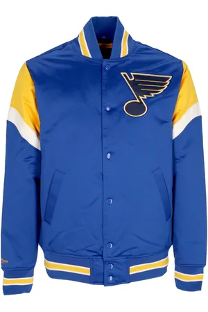 Mitchell & Ness Blouson aviateur pour hommes NHL Heavyweight Satin Jacket Stlblu