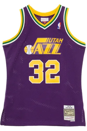 Mitchell & Ness Debardeur de basket-ball pour hommes, maillot NBA Swingman, Hardwood Classics No.32 Karl Malone 1991-92 Utajaz Road, couleurs originales de l