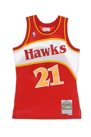 Mitchell & Ness Debardeur de basket-ball pour hommes, maillot NBA Swingman, Hardwood Classics No 21 Dominique Wilkins 1986-87 Atlhaw Road