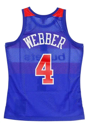Mitchell & Ness Debardeur de basket-ball pour hommes, maillot Swingman de la NBA, Hardwood Classics No 4 Chris Webber 1996-97 Waswiz Road, couleurs originales de l