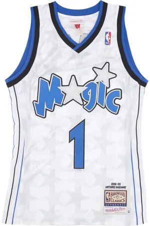 Mitchell & Ness Debardeur de basket-ball pour hommes, maillot NBA domicile 1998 No 1 Anfernee Hardaway Orlmag blanc