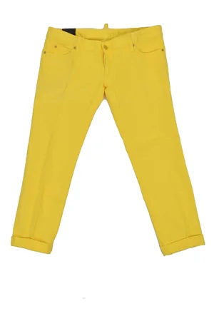 Dsquared2 2 Pat Jean Jaune Femmes Coton Boutons Mod.S75LA0417S39781015