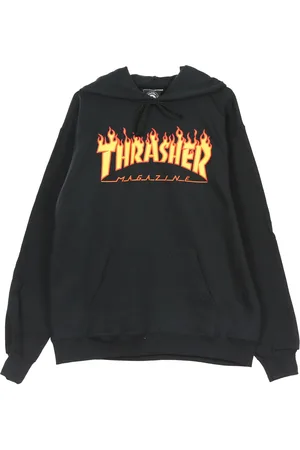 Thrasher Sweat a capuche Flame pour hommes, noir/jaune