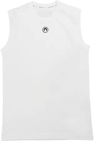 Marine Serre Debardeur en coton biologique blanc