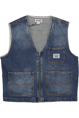 Guess Go Denim Vest Originals Delave Fonce Homme