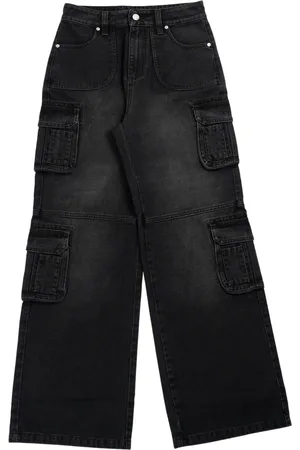 MISBHV Pantalon cargo en denim delave - Noir