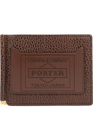 PORTER-YOSHIDA & CO Glaze - Portefeuille a pince a billets en cuir - Marron