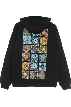 DOLLY NOIRE Sweat a capuche zippe pour hommes, sweat a capuche avec circuit imprime, noir