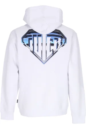 IUTER Sweat a capuche avec logo en metal pour hommes, blanc