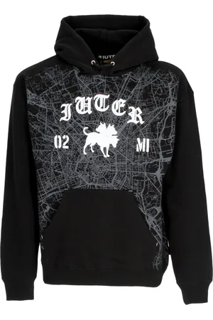IUTER Sweat a capuche homme Milan Map Logo Hoodie X Club Dogo noir