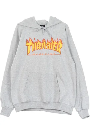Thrasher Sweat a capuche homme Flame Hood Gris/jaune