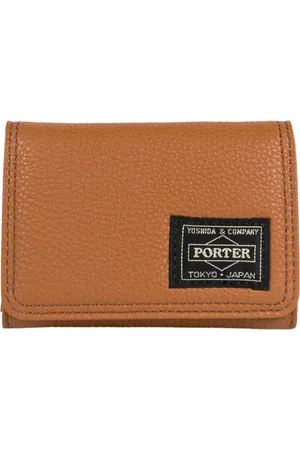 PORTER-YOSHIDA & CO Porte-cartes Calm en cuir camel