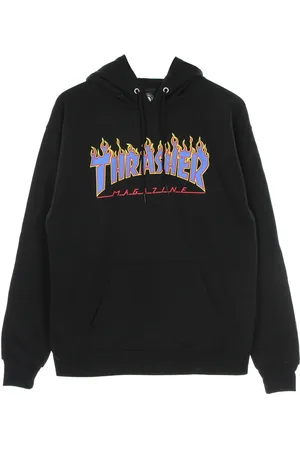 Thrasher Sweat a capuche homme Flame Hood Noir/bleu